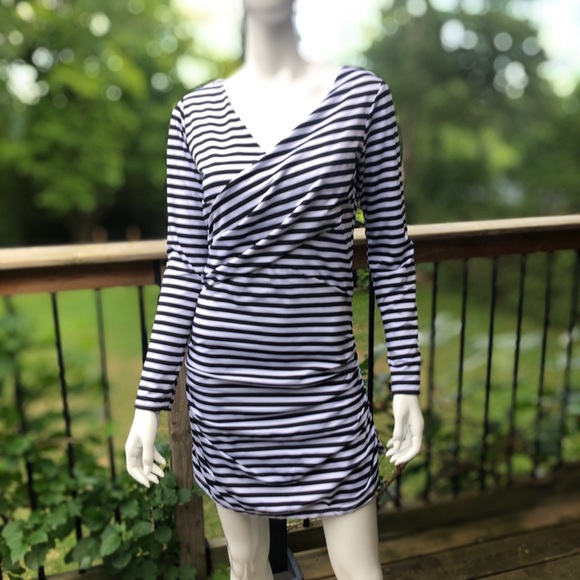 Dresses & Skirts - Black & White Striped Mini Dress